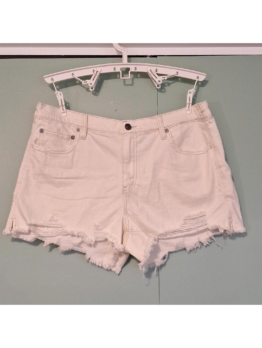 Aerie Off White Distressed Short Size Large